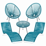 Zestaw 2x Fotel 2x Leżak 1x Stolik ACAPULCO Turkus
