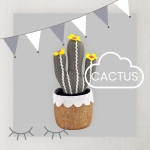 Stoper do drzwi tekstylny CACTUS Kaktus Szary