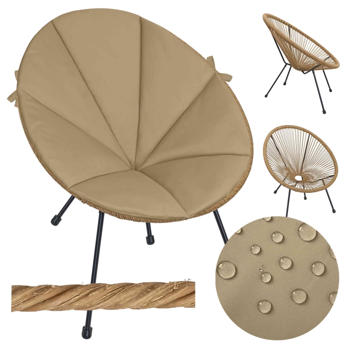 Fotel + poduszka ACAPULCO Natural Oxford C. beż W