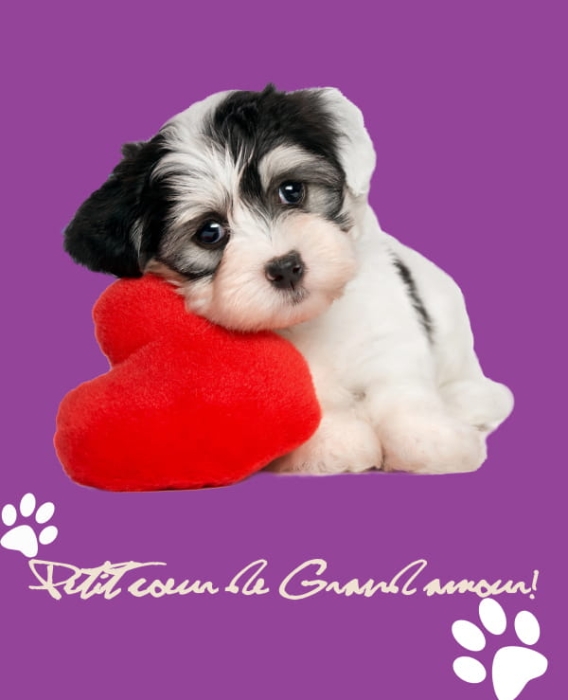 KOC PUPPY  LOVE DOG 3D 130x160CM  PIESEK FIOLET