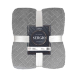 Koc SERGIO wytłaczany mikroflanela 150x200 Szary