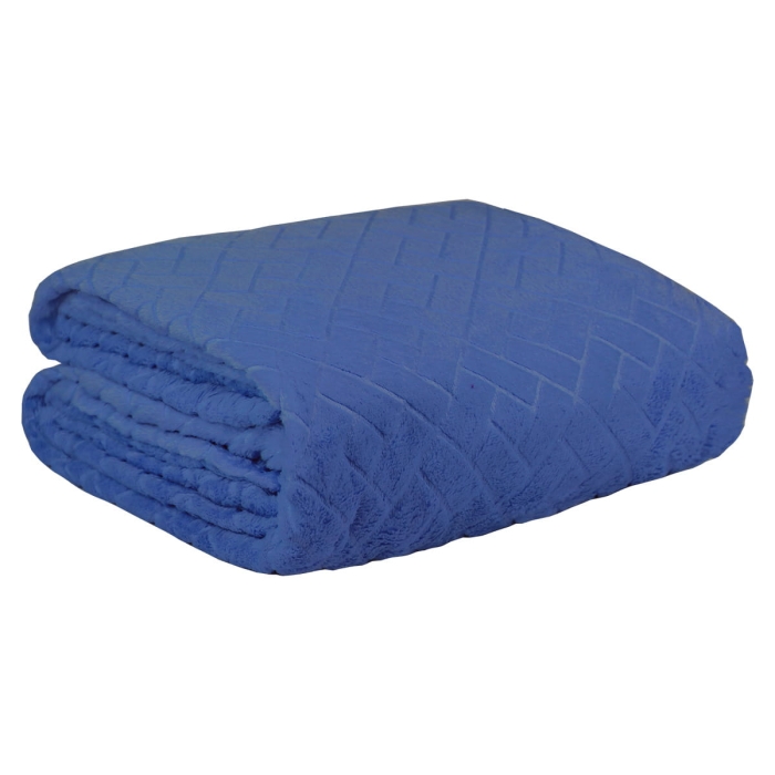 Koc SERGIO wytłaczany mikroflanela 150x200 Granat