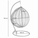 Fotel wiszący Kokon Classy 195x100 Czarny + stelaż