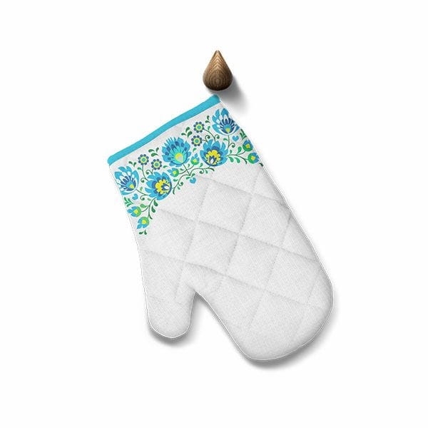 Rękawica Kuchenna Folk Łowicki 20x28 cm Niebieski