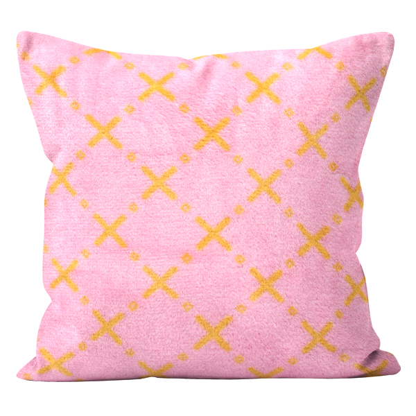 Poszewka MADDOX mikroflanela 40x40 Róż + żółty