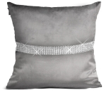 Poszewka CLARE Velvet cyrkonia 3 cm 45x45 cm szary