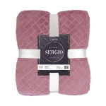 Koc SERGIO wytłaczany mikroflanela 150x200 Róż