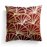 Poszewka GINKGO Gold velvet 40x40 cm Bordo + złoty