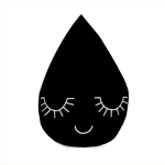 Poduszka kształt Kropelka Drop 40x35 cm Czarny