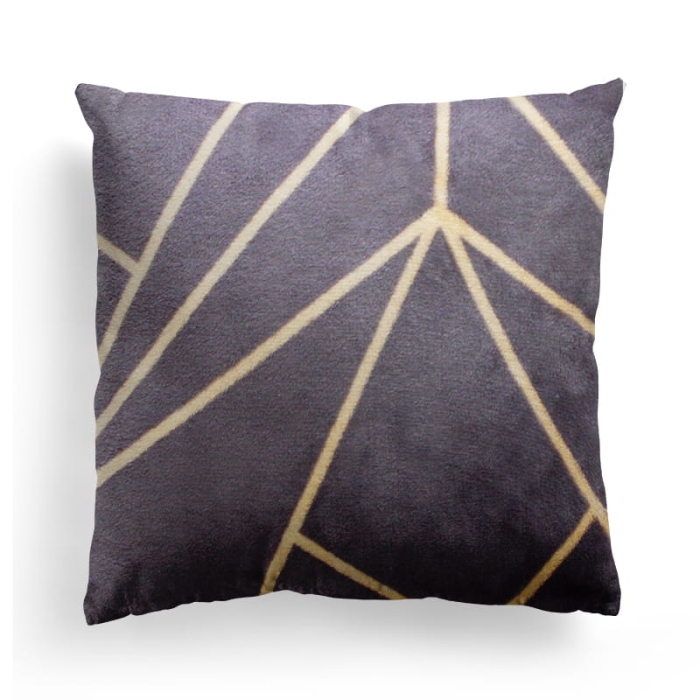 Poszewka Carlos mikroflanela geometria 40x40 szary