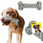 Zabawka dla zwierząt kość sznurkowa Szary