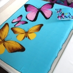 Koc BUTTERFLY 150X200CM 3D motyle Turkus