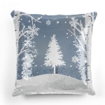 Poszewka Cekiny Christmas 40x40 cm Choinka błękit