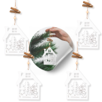 Zestaw No35 Drewniana ozdoba Biały dom 4szt