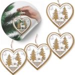 Zestaw No34 Drewniana ozdoba serce 4szt