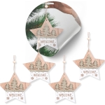 Zestaw No32 Drewniana ozdoba gwiazda  5szt