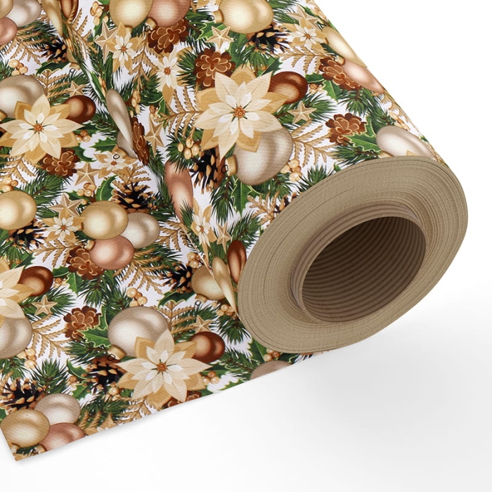 Tkanina Świąteczna Złoty Stroik 280 cm