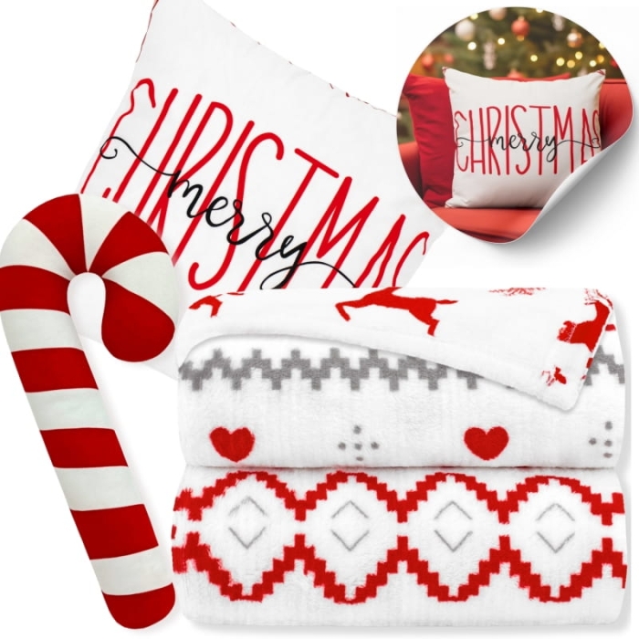 Zestaw No1 Koc Norvegian+Poduszka Candy+ Poszewka