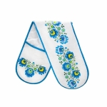 Podwójna Rękawica Kuchenna Folk 18x76 - Niebieski