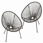 Komplet 2x Fotel Krzesło ogrodowe ACAPULCO Grafit