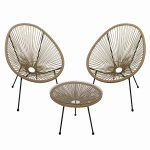 Zestaw 2x Fotel ogrodowy + stolik ACAPULCO Beż