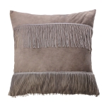 Poszewka ALBA VELVET FRĘDZLE 45x45 aksamit Beż