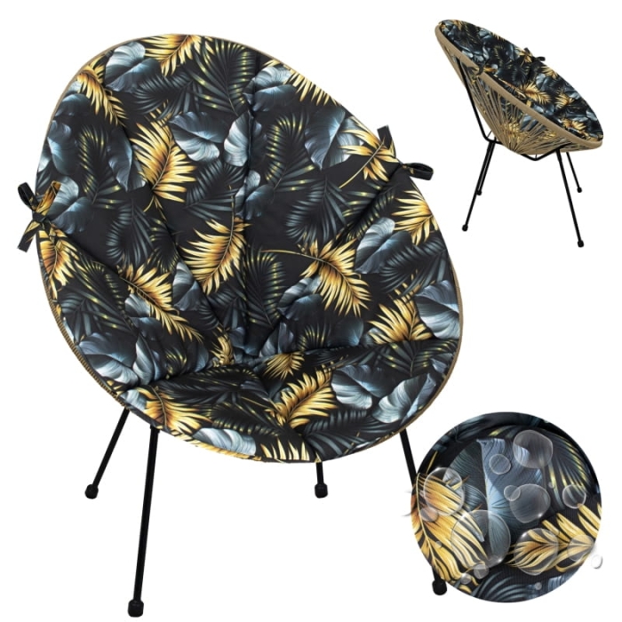Poduszka na fotel ACAPULCO BIZU Golden Palms Czarn