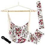 Podwieszany fotel BLUMEN + 2 poduszki 120x100 Róże