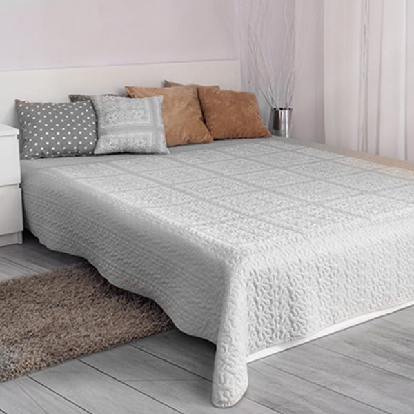 Narzuta dwustronna Platinum 220x240 Srebrny/Szary