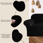 Pokrowiec na fotel FLEXI COVER popcorn Czarny