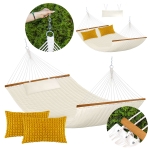 Komplet Hamak LUMO PREMIUM Ecru+2 poduszki Casa