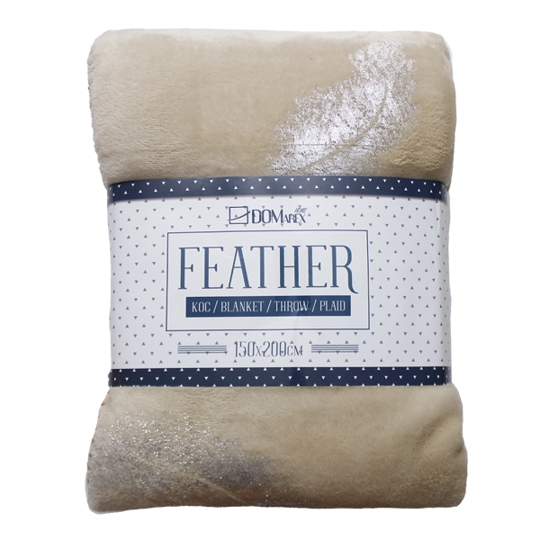 Koc Feather srebrne Pióro Flanela 150x200 Beż