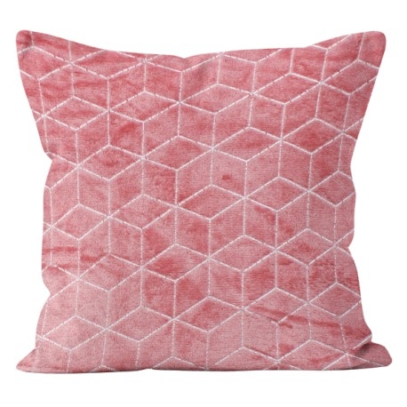 Poszewka Silver Cubes mikroflanela 40x40 cm Róż