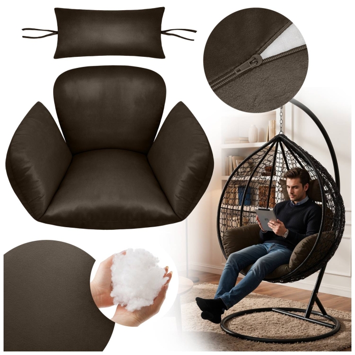 Poduszka PRIMA Kokon 5-częściowa Velvet Brąz 27