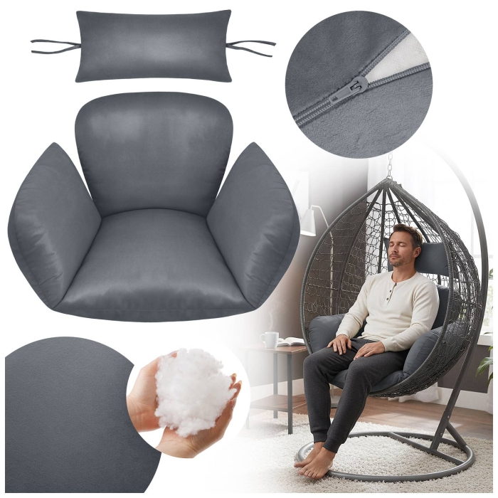 Poduszka PRIMA Kokon 5-częściowa Velvet C.szary 42