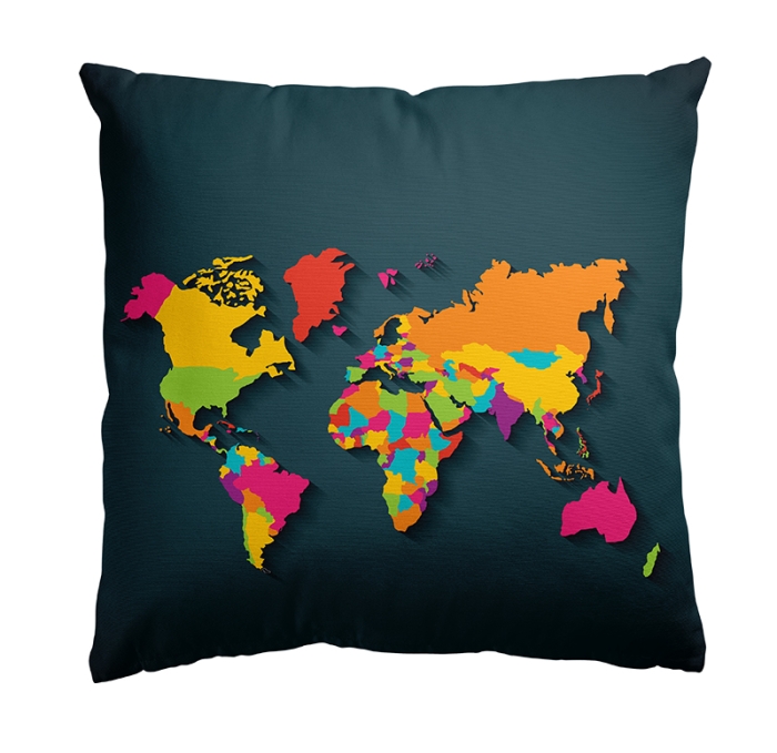 Poszewka World of Colors 45x45 cm Maps / Mapa Mult