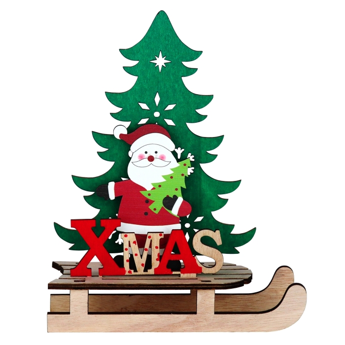 Dekoracja Drewniana Choinka Xmas 17x21 cm