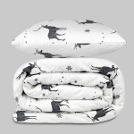 Narzuta dwustronna MERRY Renifer 150x200 cm szary