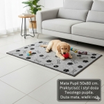 Mata dla psa DOG REST 50x80 cm Łapki Szary