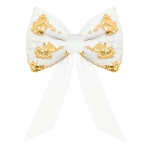 Kokarda Deco Glam & Shine 30x47+60cm Biały+Złoty