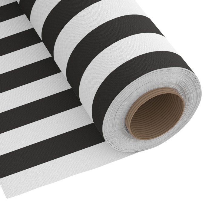 Tkanina Dekoracyjna FELIPE pasy Czarne 280 cm