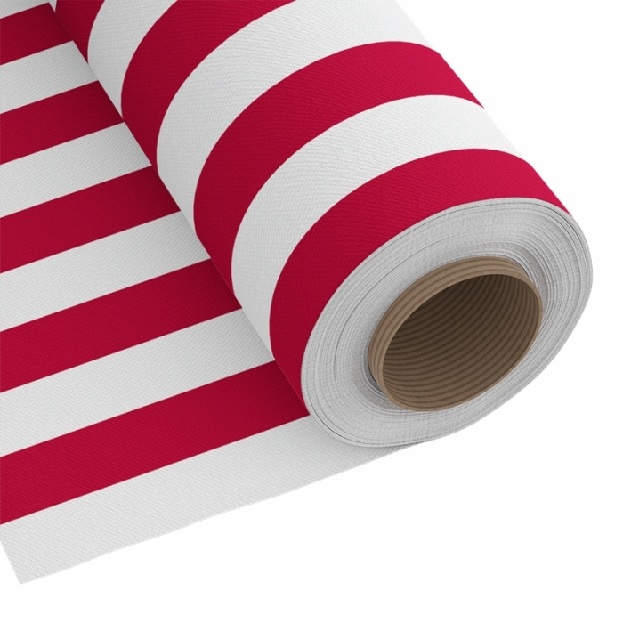 Tkanina Dekoracyjna FELIPE pasy Czerwone 280 cm