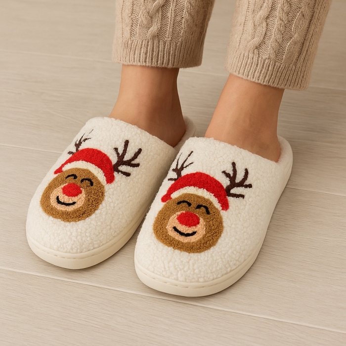 Kapcie domowe Merry & Comfy Renifery 40/41 Krem