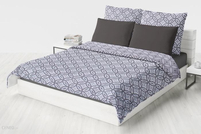 Narzuta dwustronna Noblesse 200x220 Srebrny/Szary