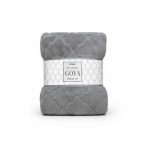 Koc GOYA mozaika mikroflanela 200x220 cm Szary