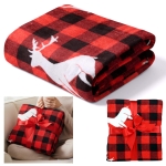 Koc NATALE mikroflanela 150x200 cm Krata Czerwony