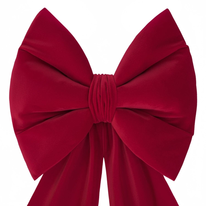 Kokarda Deco Velvet Glam Bow XXL 48x45x150 Czerwon