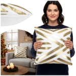 Poszewka DECO VELVET GOLD 45x45 cm geometria Złoty