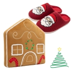 Zestaw No49 Poduszka Gingerbread+Kapcie Santa40/41