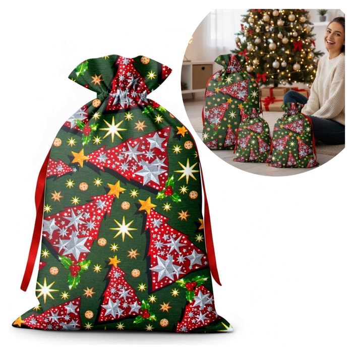 Worek prezentowyWinter Wonderland 13x18 cm Zielony